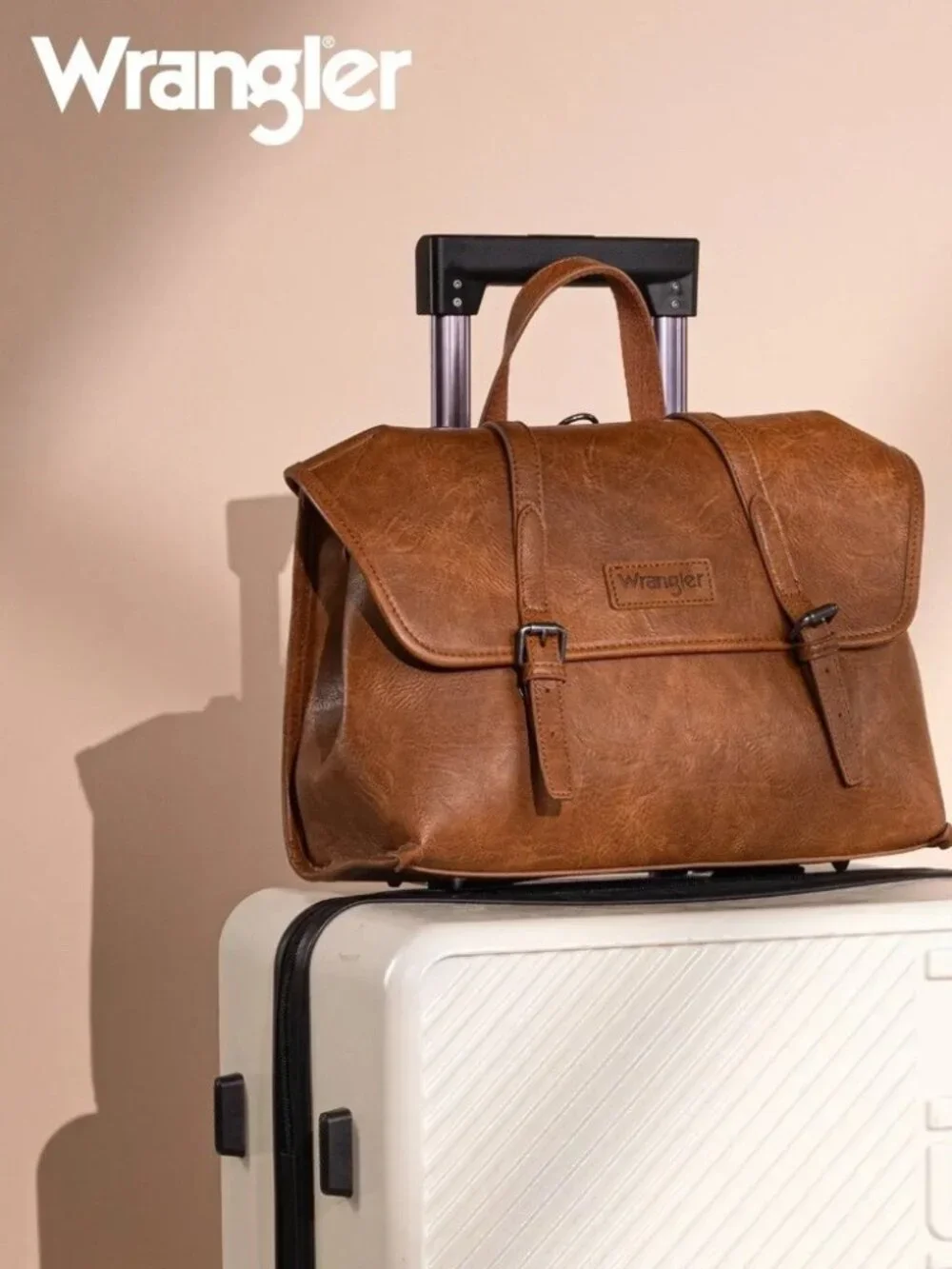 Wrangler Top Handle Carry Satchel/Laptop Bag/Backpack/Crossbody Brown